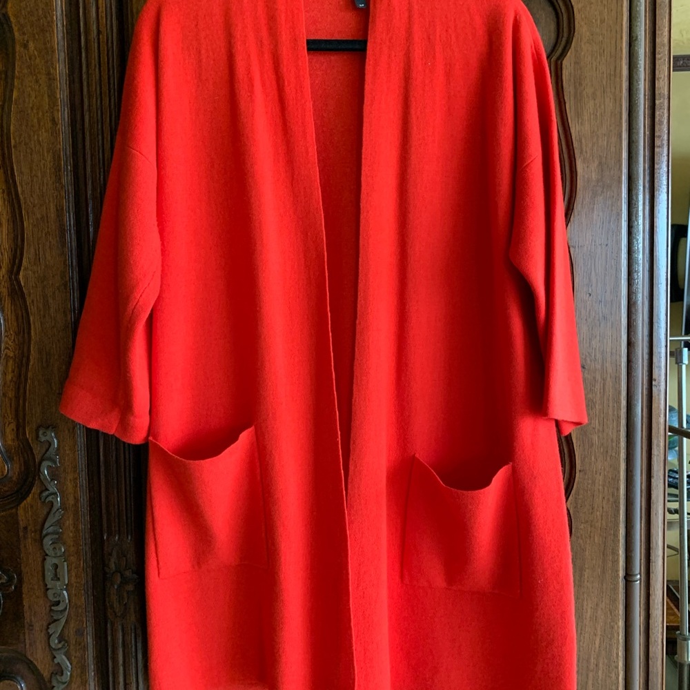 Eileen Fisher Red soft knit kimono